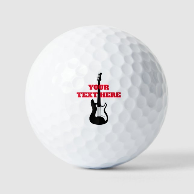 Custom golf balls with electric guitar logo (Front)