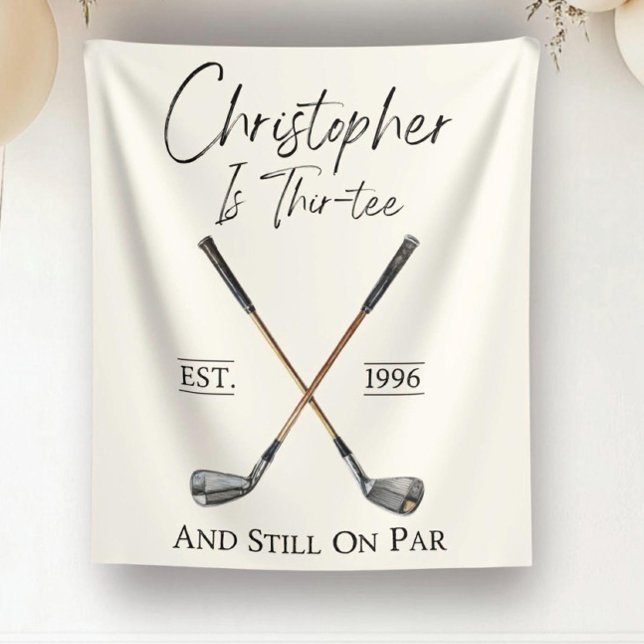 Custom Golf Birthday Banner Mens Golf Decor  Tapestry (Creator Uploaded)