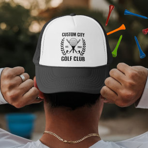 Custom Golf Club & City Name Gift for Golf Trucker Hat