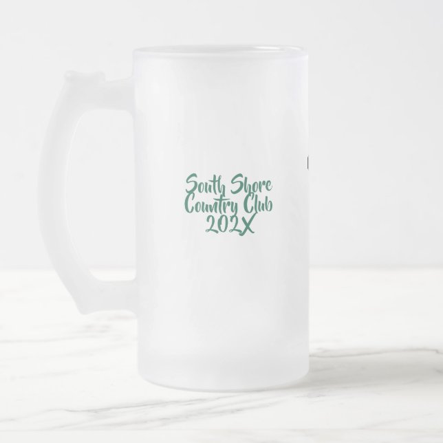 Custom Golf Club Frosted Glass Beer Mug (Left)