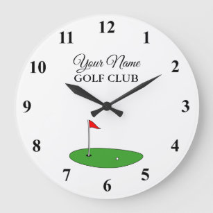 Custom golf club house wall clock for golfing 