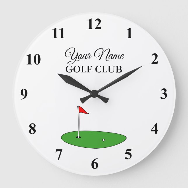 Custom golf club house wall clock for golfing  (Front)
