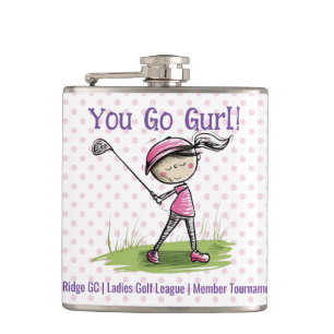 Custom Golf Club Ladies League Vinyl Wrapped Flask