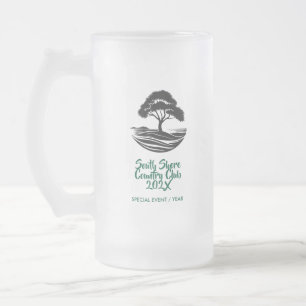 Custom Golf Club Logo Frosted Glass Beer Mug