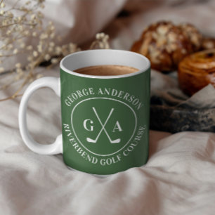 Custom Golf Club Logo Personalised Monogram Coffee Mug