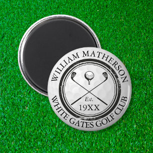 Custom Golf Club Name Golf Ball Stamp Magnet