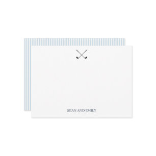 Custom Golf Clubs Logo Nautical Stationary Thank You Card
