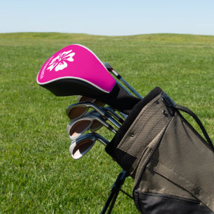 Custom golf driver cover with Hawaiian flower logo