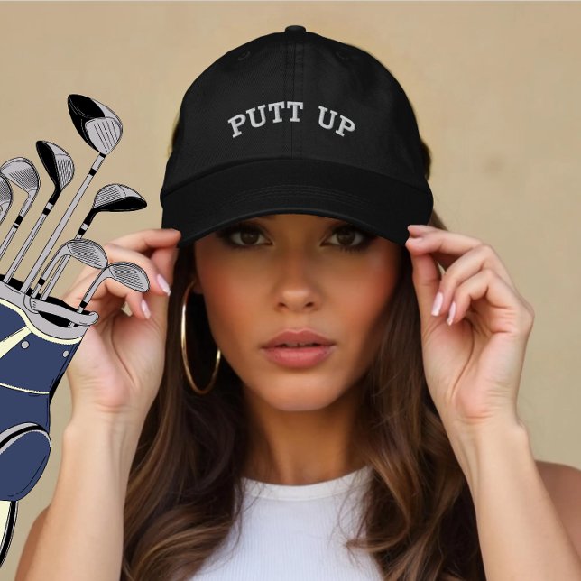 Custom Golf Gift for Players Who Love to Putt Up Embroidered Hat (Creator Uploaded)