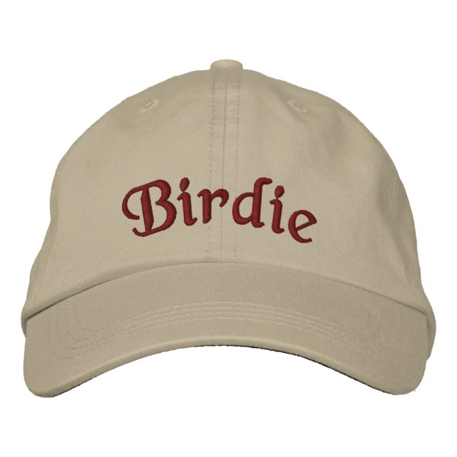 Custom Golf Hat - Personalised Embroidered Birdie  (Front)