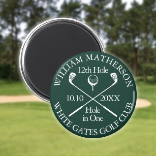 Custom Golf Hole In One Emerald Green Magnet