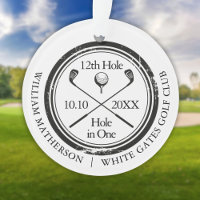 Custom Golf Hole In One Retro Black And White