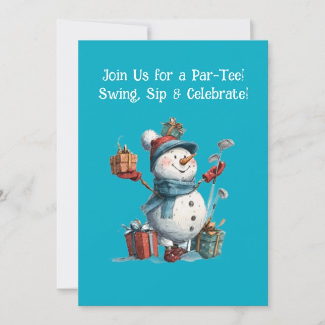 Custom Golf Lover Holiday Invitation (Front)