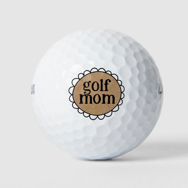 Custom GOLF MOM Scalloped Edge Golf Balls (Front)