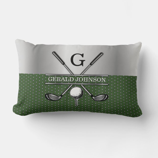 Custom Golf Monogram Design Lumbar Cushion (Front)