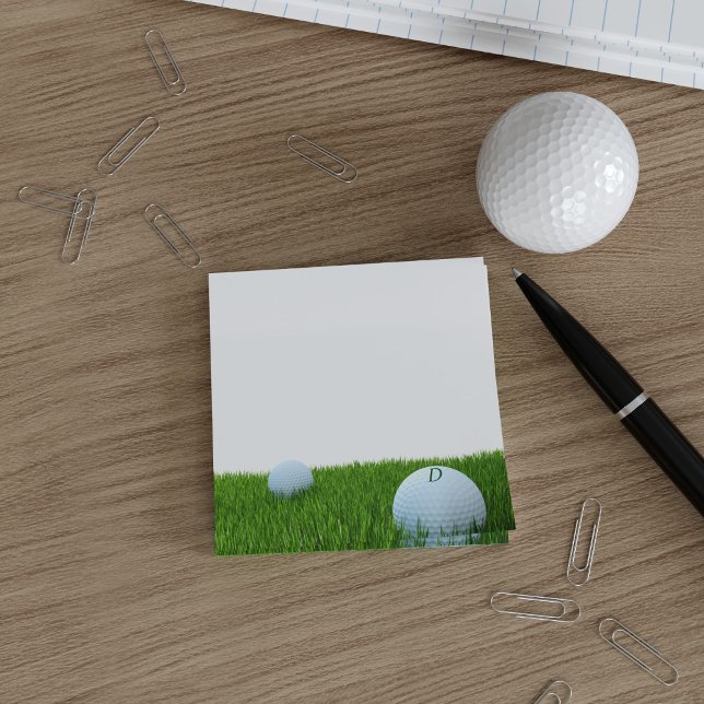 Custom Golf Monogram Golfer's Post it Notes (Creator Uploaded)