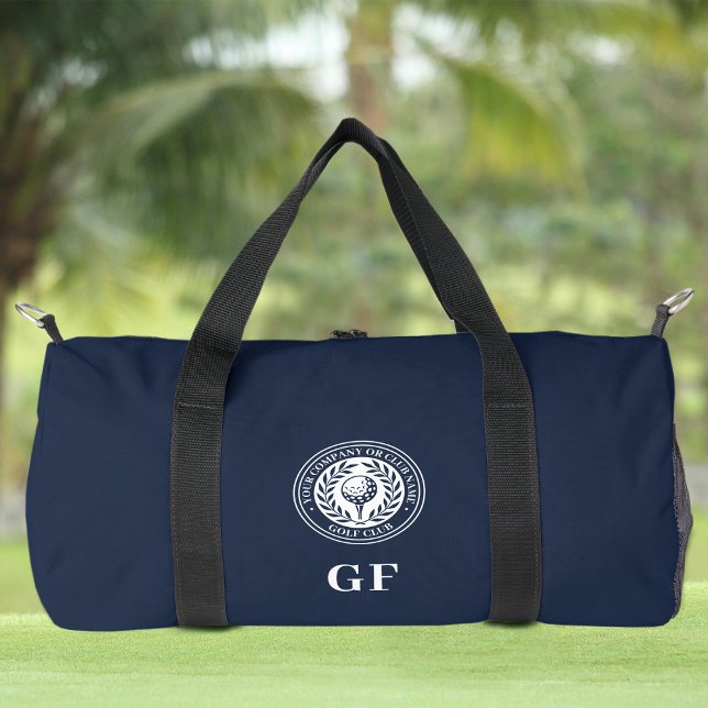 Custom Golf Monogram Navy Travel Gym Duffle Bag (Creator Uploaded)
