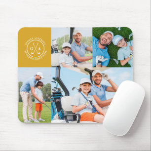 Custom Golf Multi Photo Monogram Fathers Day Mouse Mat