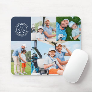 Custom Golf Multi Photo Monogram Fathers Day Mouse Mat