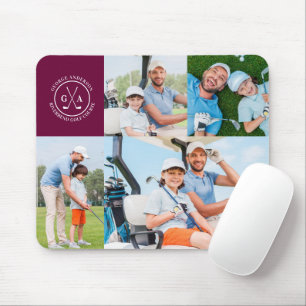 Custom Golf Multi Photo Monogram Fathers Day Mouse Mat