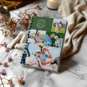 Custom Golf Multi Photo Monogram Fathers Day Notebook