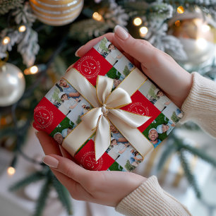 Custom Golf Multi Photo Monogram Fathers Day Wrapping Paper