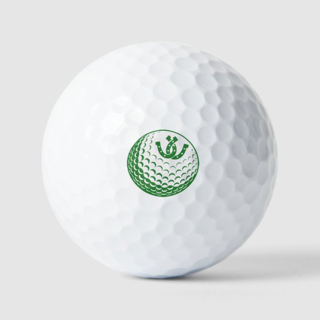 Custom Golf - Personalised Lucky Horseshoe graphic Golf Balls (Front)