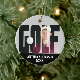 Custom - Golf Photo Keepsake Ceramic Ornament