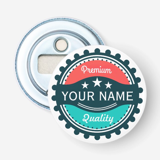 Custom Golf Player Name Red Green Bottle Opener (Front)