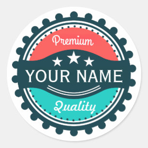 Custom Golf Player Name Red Green Classic Round Sticker