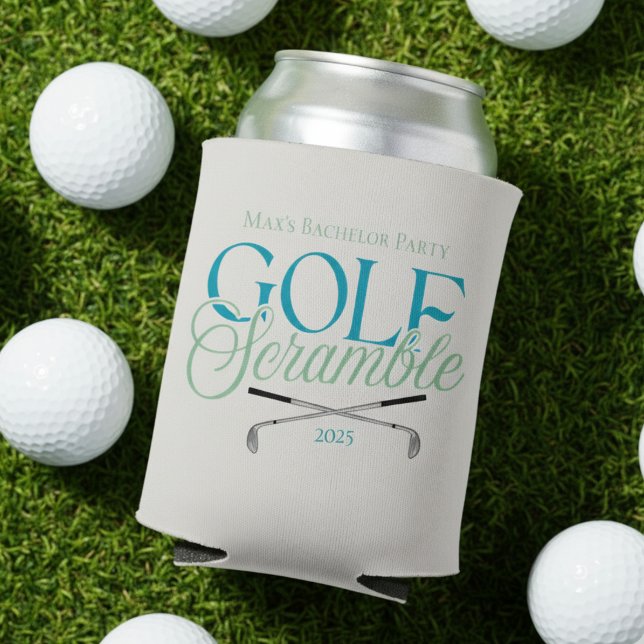 Custom Golf Scramble Club Name Can Cooler (Get ready to swing into celebration with this Custom Golf Scramble Club Name Can Cooler!)