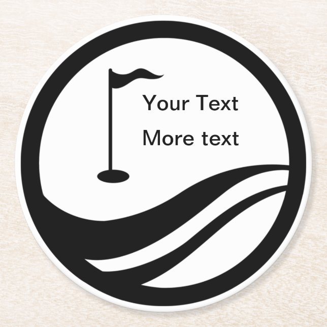 Custom Golf Theme Logo drink Coasters (Front)