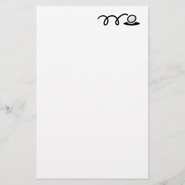 Custom golf theme stationery paper for writing (Front)
