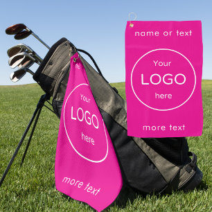 Custom Golf towel with Company Logo pink