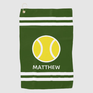 Custom golf towel with name and tennis ball logo