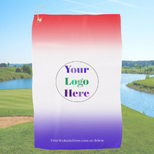  Custom Golf Towels With Logo Red Blue No Minimum 