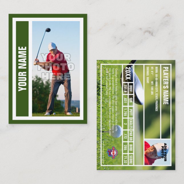 Custom Golf Trading Card - Forrest Green (Front/Back)