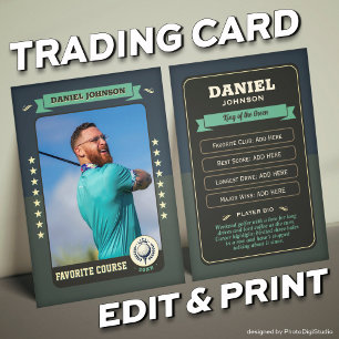 Custom Golf Trading Card, Personalized Golfer Card