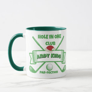 Custom Golfer Christmas Gift, Personalised Name Mug