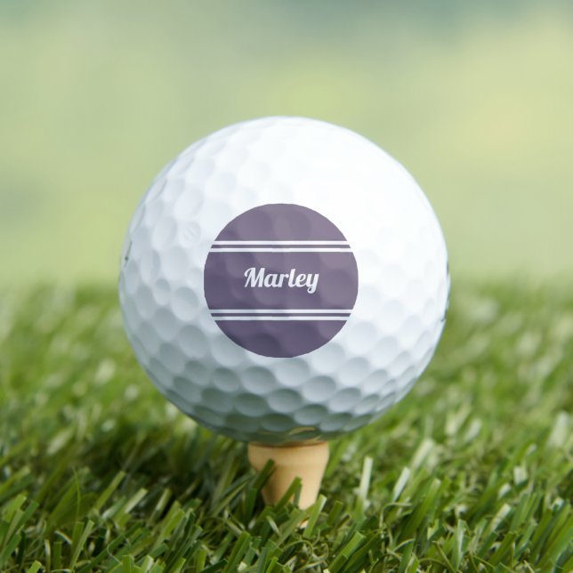 Custom Golfer Classic Name Monogram Purple For Her Golf Balls (Insitu Tee)