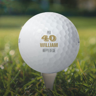 Custom Golfer Happy Birdie Birthday Golf Balls