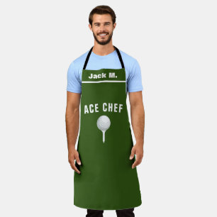 Custom Golfer Kitchen Gift, Personalized Ace Chef Apron