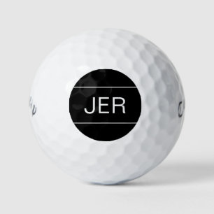 Custom Golfer Monogrammed Initial Sports Black Golf Balls