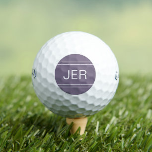 Custom Golfer Monogrammed Initials Cool Purple  Golf Balls