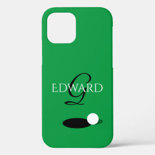 Custom golfer name monogram green golf ball iPhone 12 case