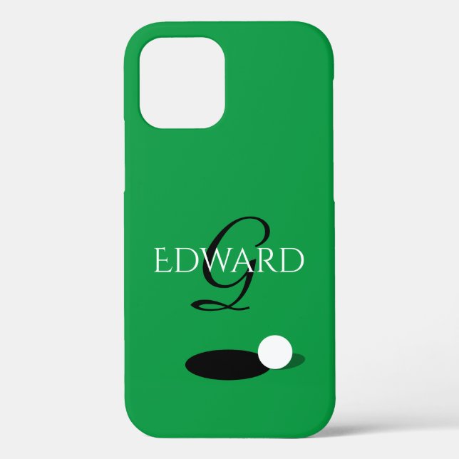 Custom golfer name monogram green golf ball Case-Mate iPhone case (Back)