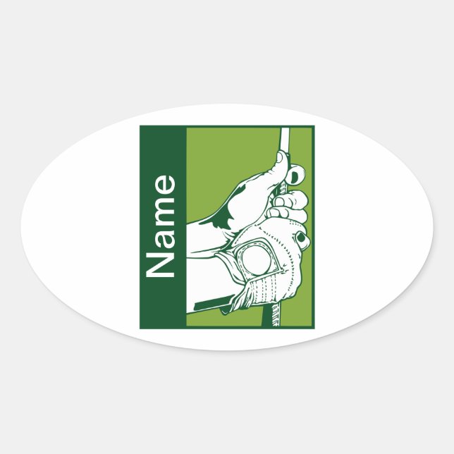 Custom Golfer Oval Sticker (Front)