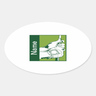 Custom Golfer Oval Sticker