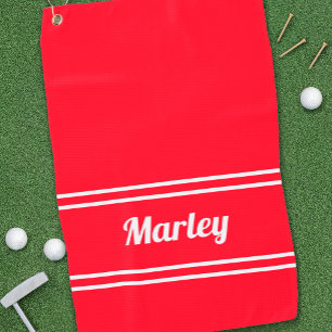 Custom Golfer Pro Sports Classic Custom Name Red Golf Towel