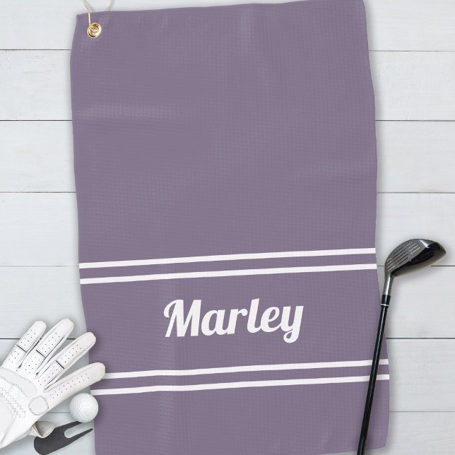 Custom Golfer Pro Sports Classic Name Chic Purple Golf Towel (Custom Golfer Pro Sports Classic Name Chic Purple Golf Towel)